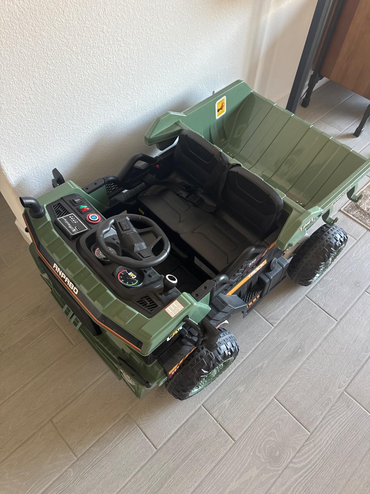 ANPABO Ride on Dump Truck w/Remote Control, 2 Seater, Electric Dump Bed customer photo 2