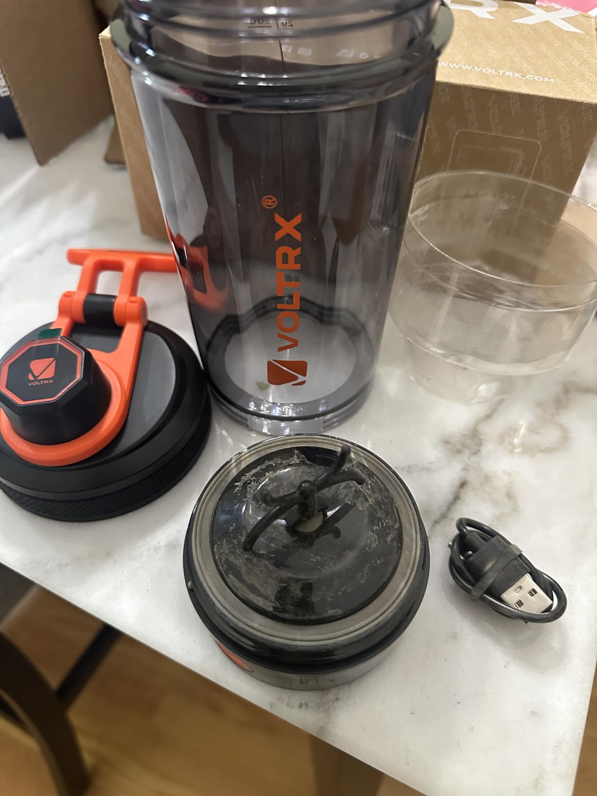 VOLTRX Electric Protein Shaker Bottle - USB Rechargeable Mixer Cup for Shakes and Meal Replacements, BPA-Free Tritan, 24oz customer photo 2