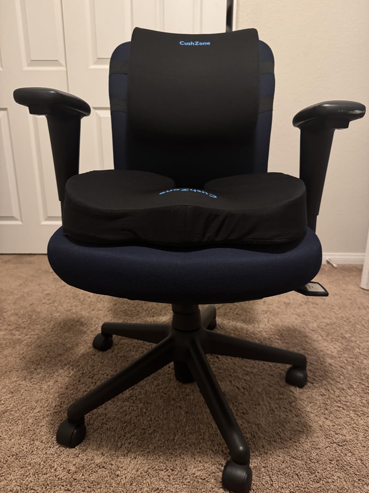 CushZone Seat Cushion and Lumbar Support Pillow for Office Chair, Black customer photo 2