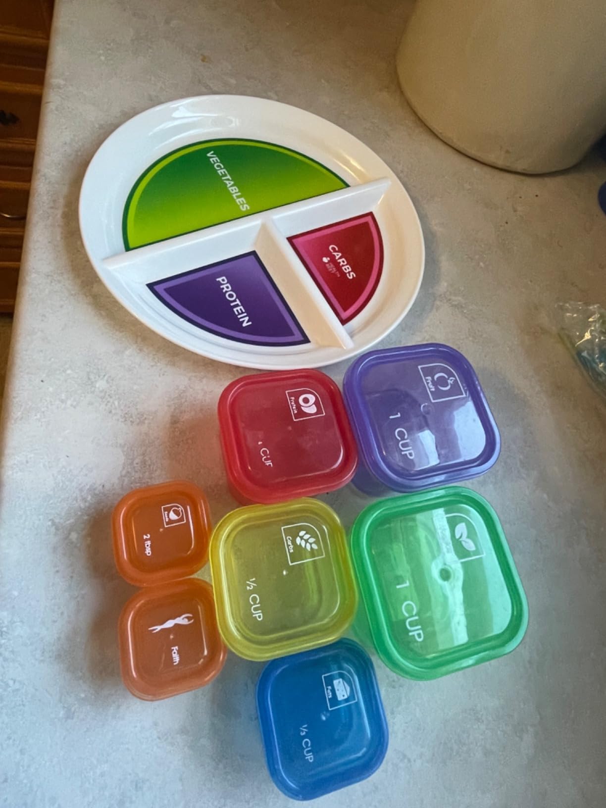 Health Beet 10” Diabetic Portion Control Plate for Balanced Eating -3 Divided Sections for Veggies Carbs & Protein - Microwave & Dishwasher Safe Bariatric Sectioned Plates for Adults & Kids - 1 Pack customer photo 2