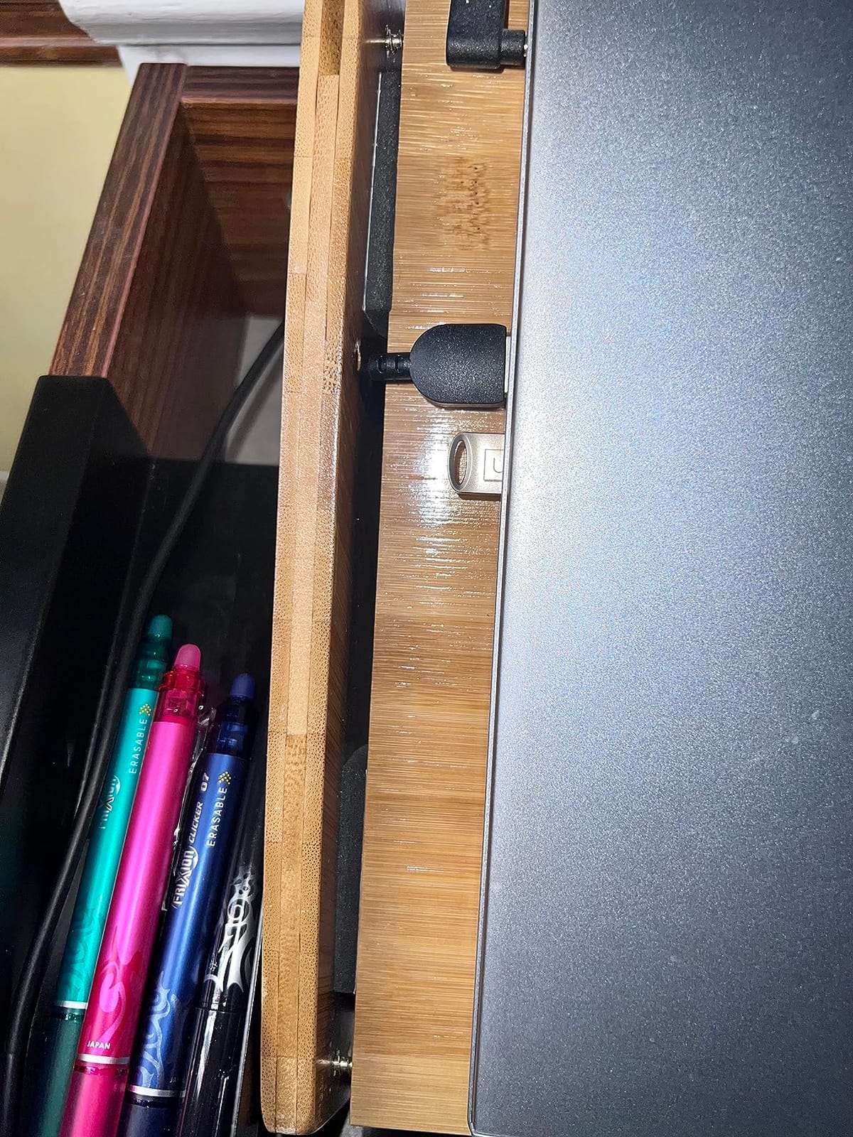 Ufine Bamboo Laptop Stand for Desk with Storage Computer Monitor Riser customer photo 1