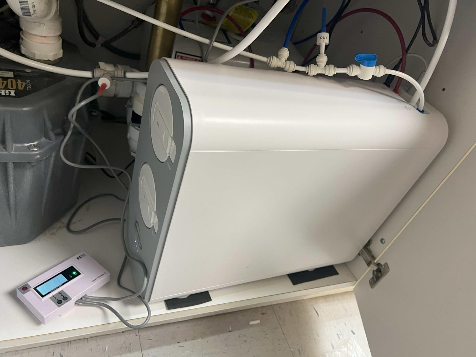 iSpring RO600BN Tankless Reverse Osmosis System Under Sink, 600 GPD Fast Flow RO System, 2.5:1 Pure to Drain Ratio RO Water Filter System, Brushed Nickel Faucet, White customer photo 2