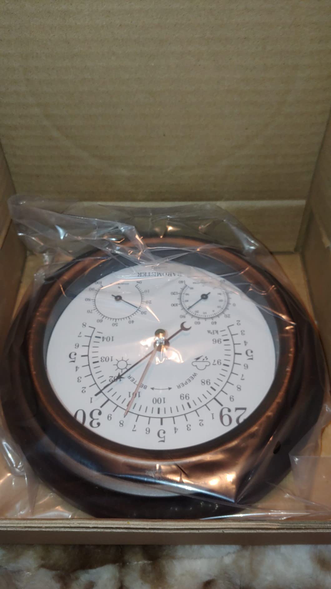 8 in Steel Barometer Thermometer Hygrometer Weather Station Wall Mounted customer photo 1