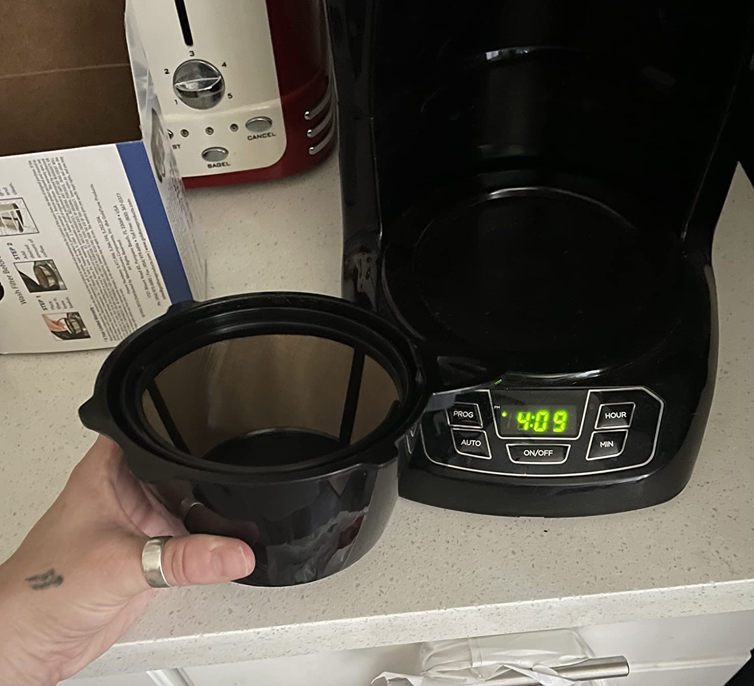 GOLDTONE Reusable 8-12 Cup Basket Coffee Filter fits Black and Decker Makers and Brewers, Replaces your Paper Coffee Filters, BPA-Free customer photo 1