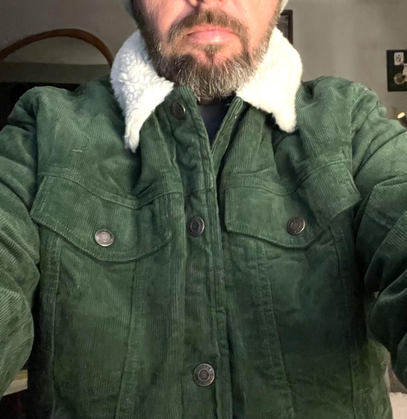 MAGCOMSEN Men's Corduroy Jacket Winter Sherpa Lined Warm Thick Coat customer photo 1