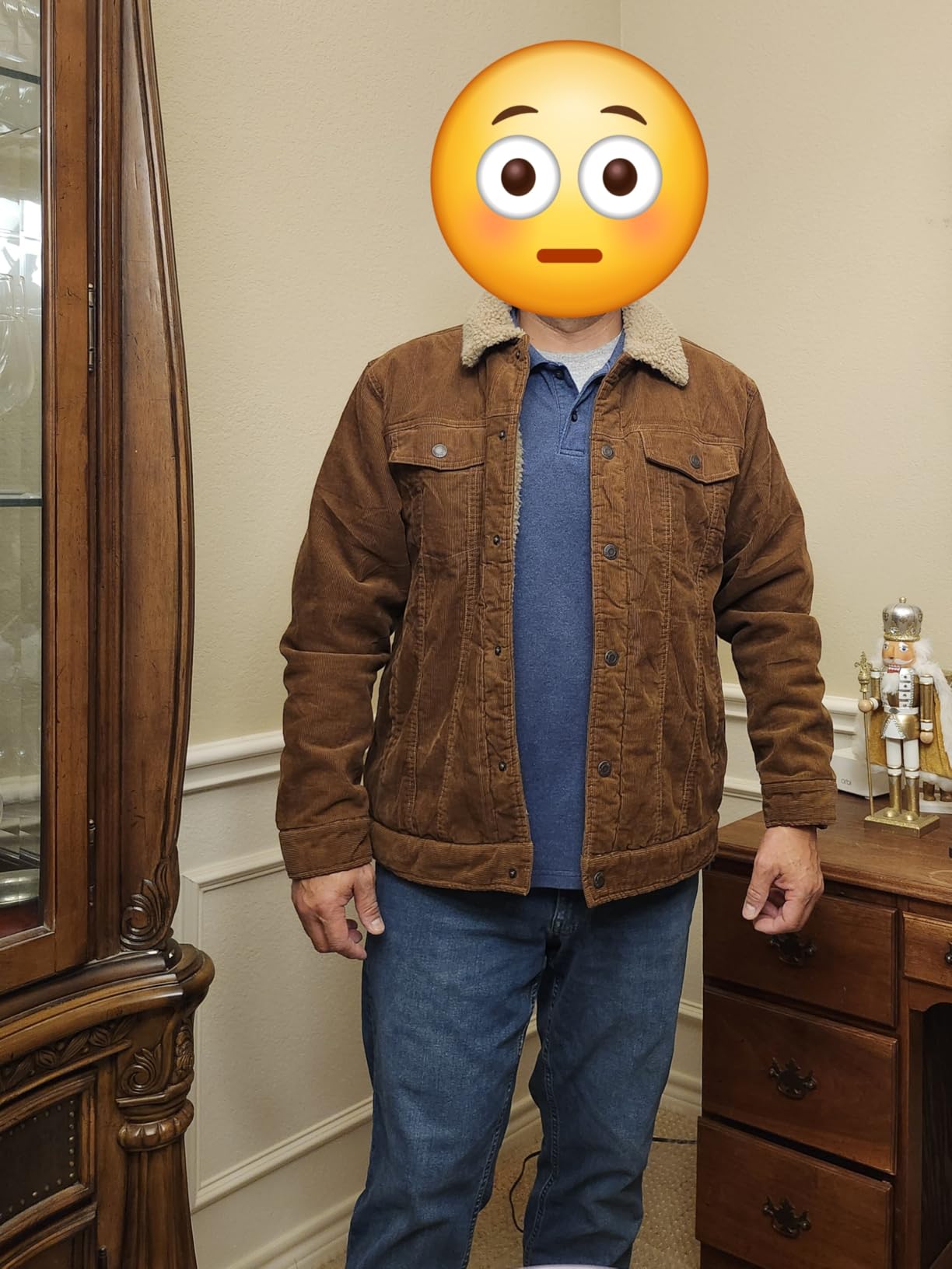 MAGCOMSEN Men's Corduroy Jacket Winter Sherpa Lined Warm Thick Coat customer photo 2