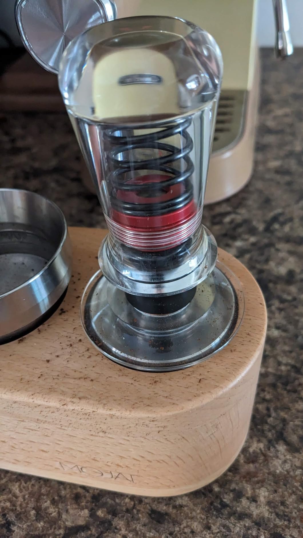 IKAPE 51mm Espresso Tamper, Premium Barista Coffee Tamper with Calibrated Spring Loaded, Threaded Stainless Steel Base Tamper for Espresso Machine(Black) customer photo 2