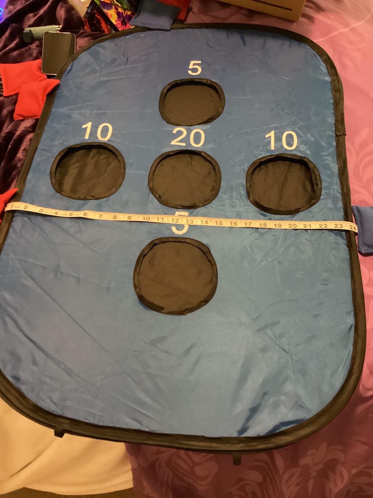 Portable Cornhole Set PVC Framed Corn Holes Outdoor Game Set with 2 Cornhole Boards, 8 Cornhole Bean Bags and Carrying Case, Camping Games Indoor Outdoor for Adults, Travel Camping Accessory customer photo 2