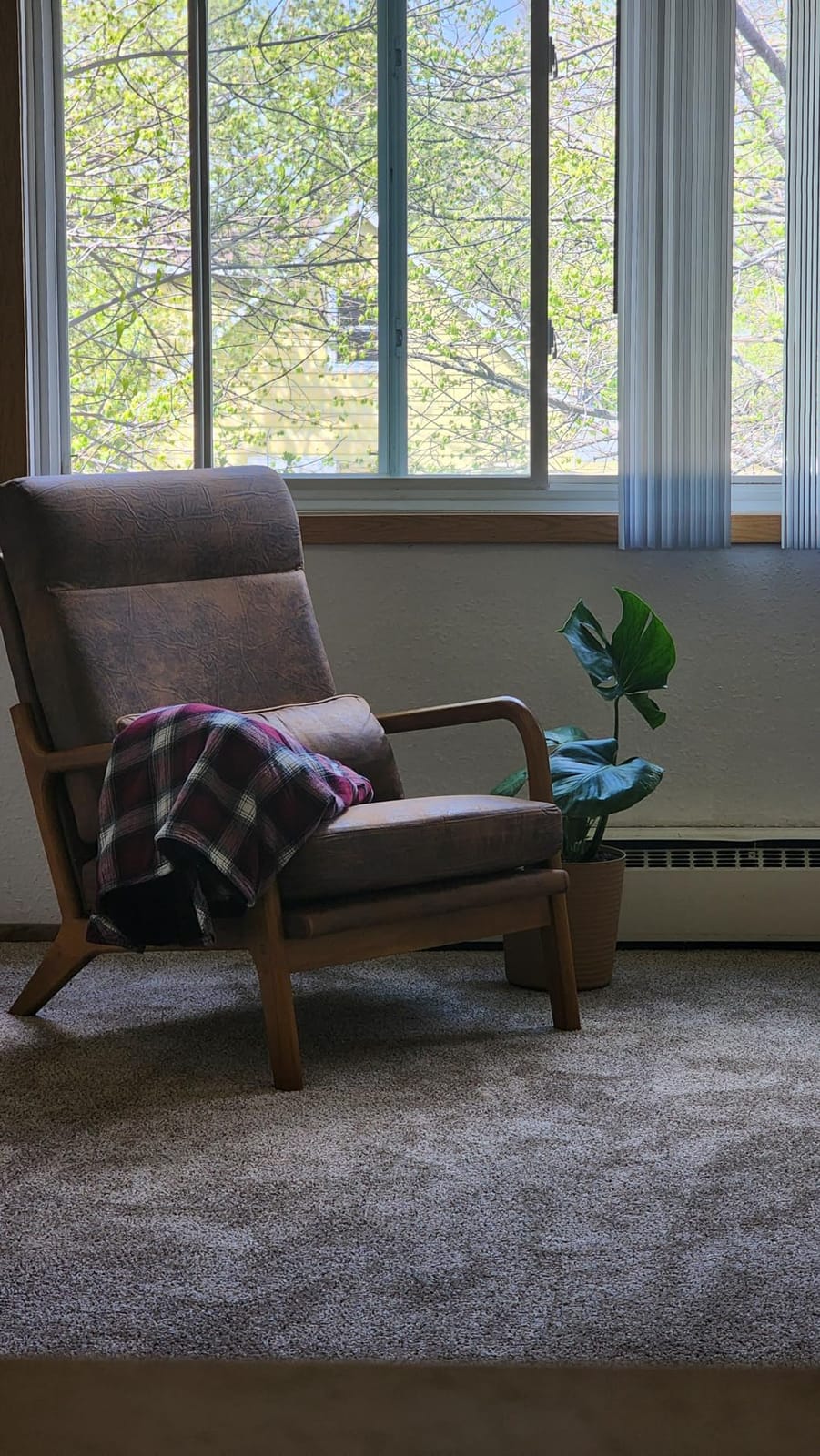 Karl home Accent Chair High Back Mid-Century Modern, Brown | Bronzing Cloth Upholstered, Walnut Color Solid Rubber Wood Frame, Soft Cushion with Pillow, For Living Room, Bedroom, Balcony customer photo 2