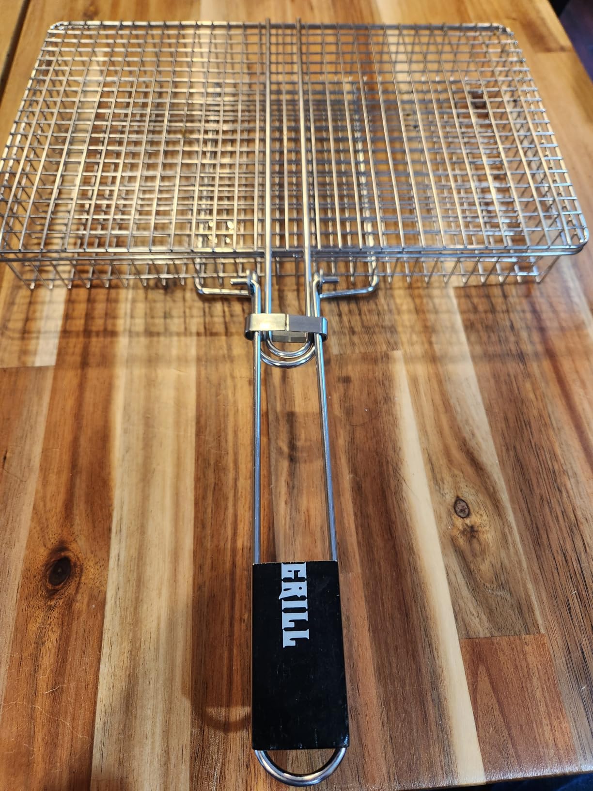 Grill Basket Extra Large, SUS304 Stainless Steel, Portable Folding BBQ Camping Grilling Rack for Fish, Vegetables, Shrimp, Barbeque Griller Cooking Accessories, Grilling Gifts for Men, Dad customer photo 2