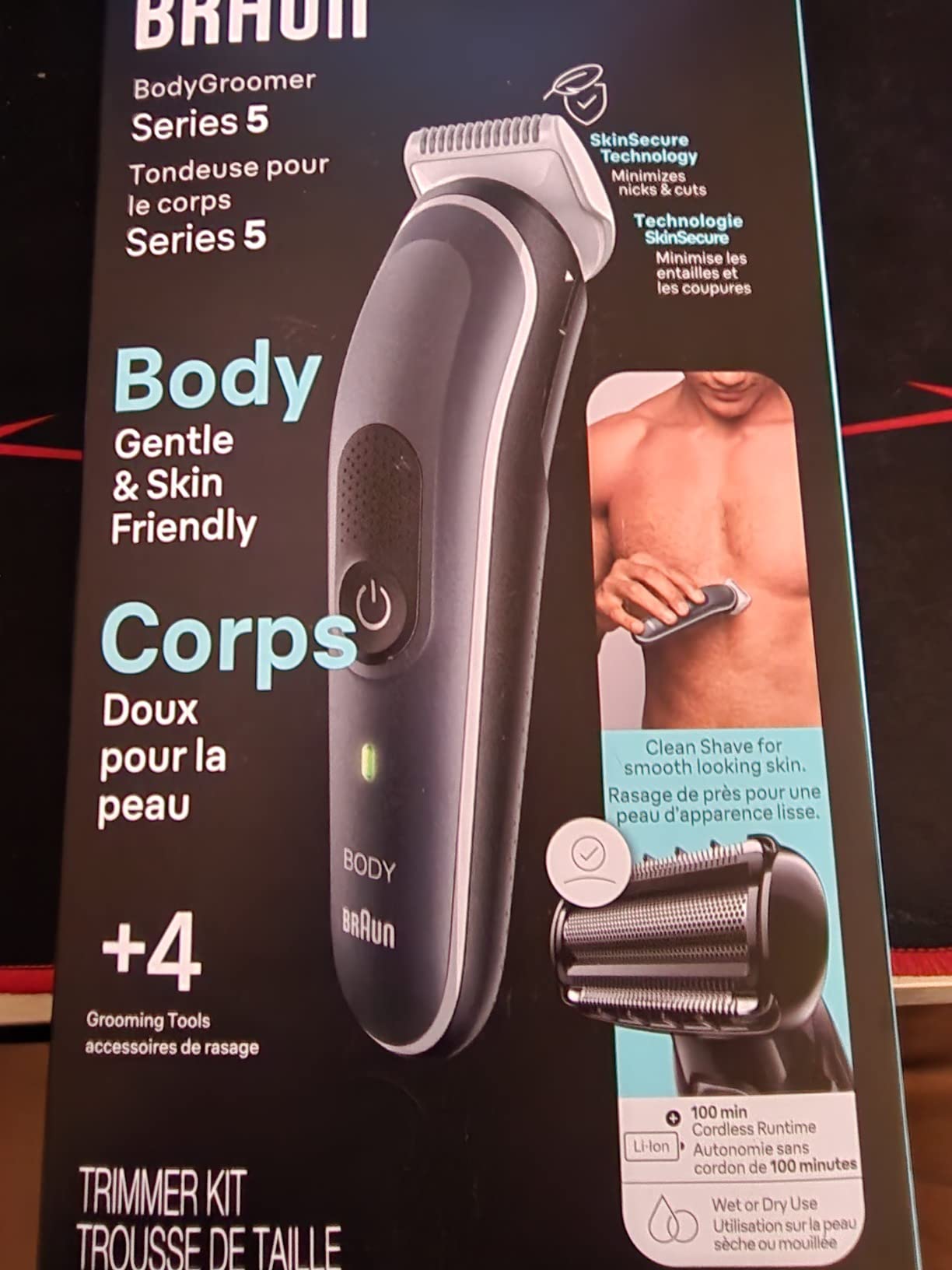 Braun Body Groomer Series 5 5360, Body Groomer for Men, for Chest, Armpits, Groin, SkinSecure Technology for Gentle Use and Clean Shave Attachment, Waterproof, Cordless with 100-min Run Time customer photo 1