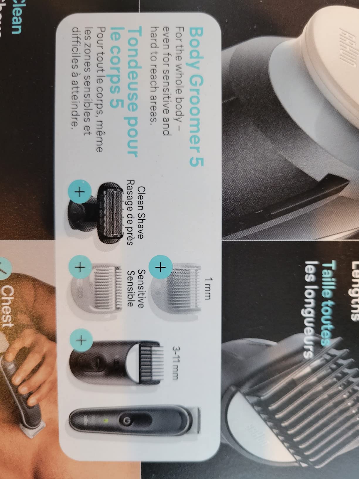 Braun Body Groomer Series 5 5360, Body Groomer for Men, for Chest, Armpits, Groin, SkinSecure Technology for Gentle Use and Clean Shave Attachment, Waterproof, Cordless with 100-min Run Time customer photo 2