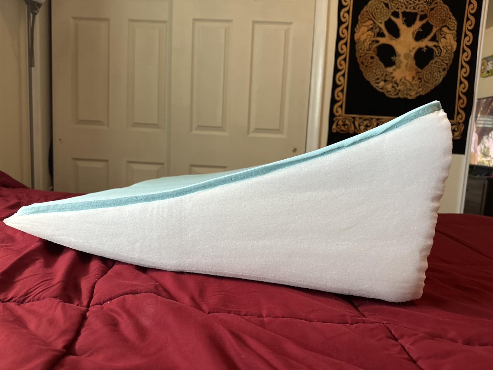 Sasttie Wedge Pillow 24x24x12 inch, Memory Foam Bed Wedge, Cool Grey customer photo 1