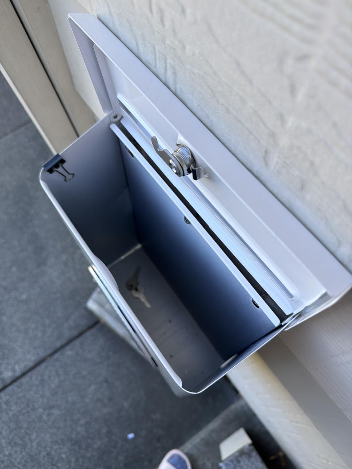Architectural Mailboxes Designer Galvanized Steel, Locking Wall Mount Mailbox, Black with Satin Nickel customer photo 1