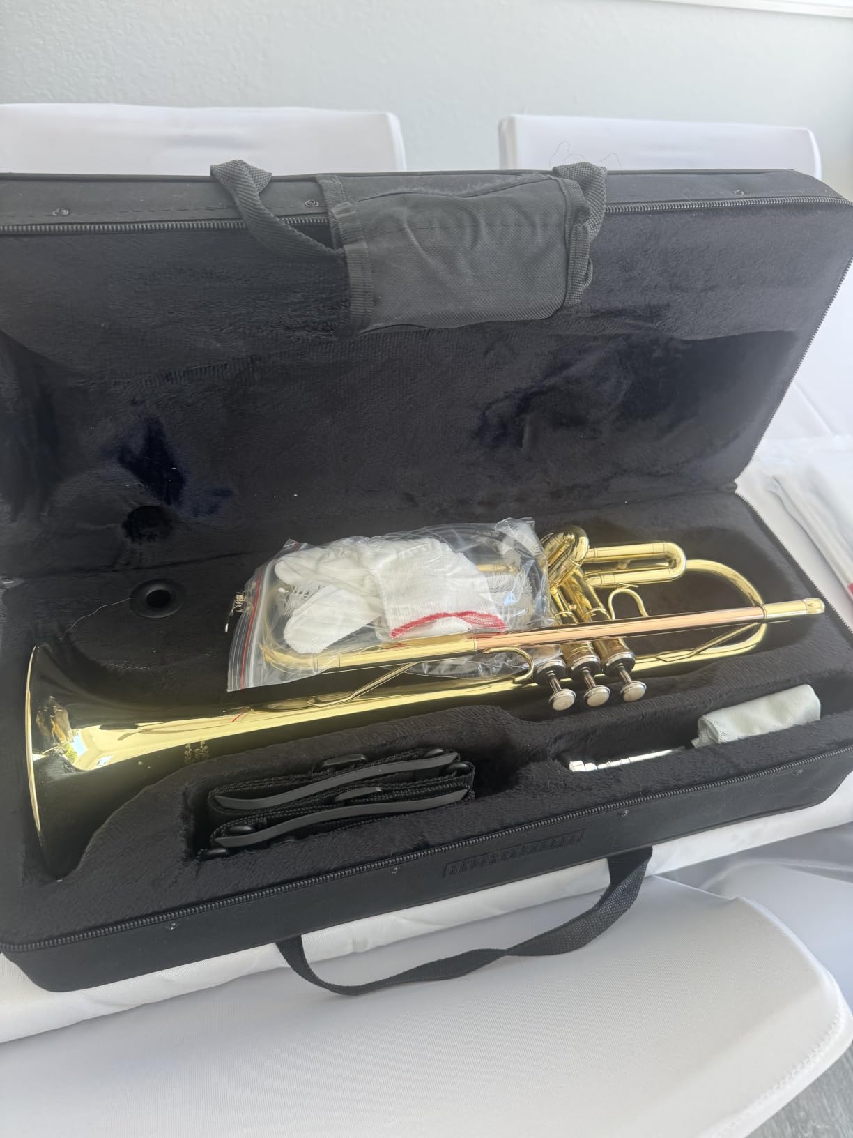 Glory Bb Trumpet - Trumpets for Beginner or Advanced Student with Case, pair of gloves-Gold customer photo 1