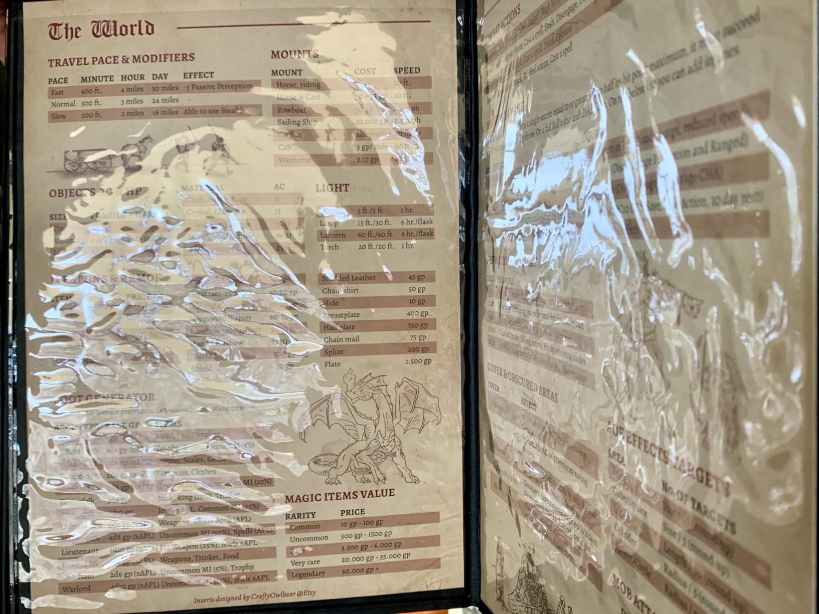 DND DM Screen 5e - D&D Dungeon Master Screen 3D Faux Leather with Customizable Inserts (Bronze) customer photo 2