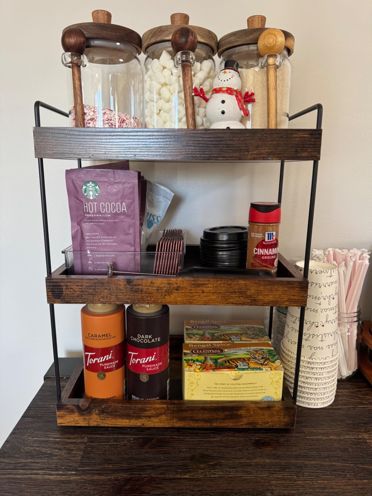 Set of 3 Glass Jars with Wooden Lids and Scoops, 31oz Coffee Food Container customer photo 1