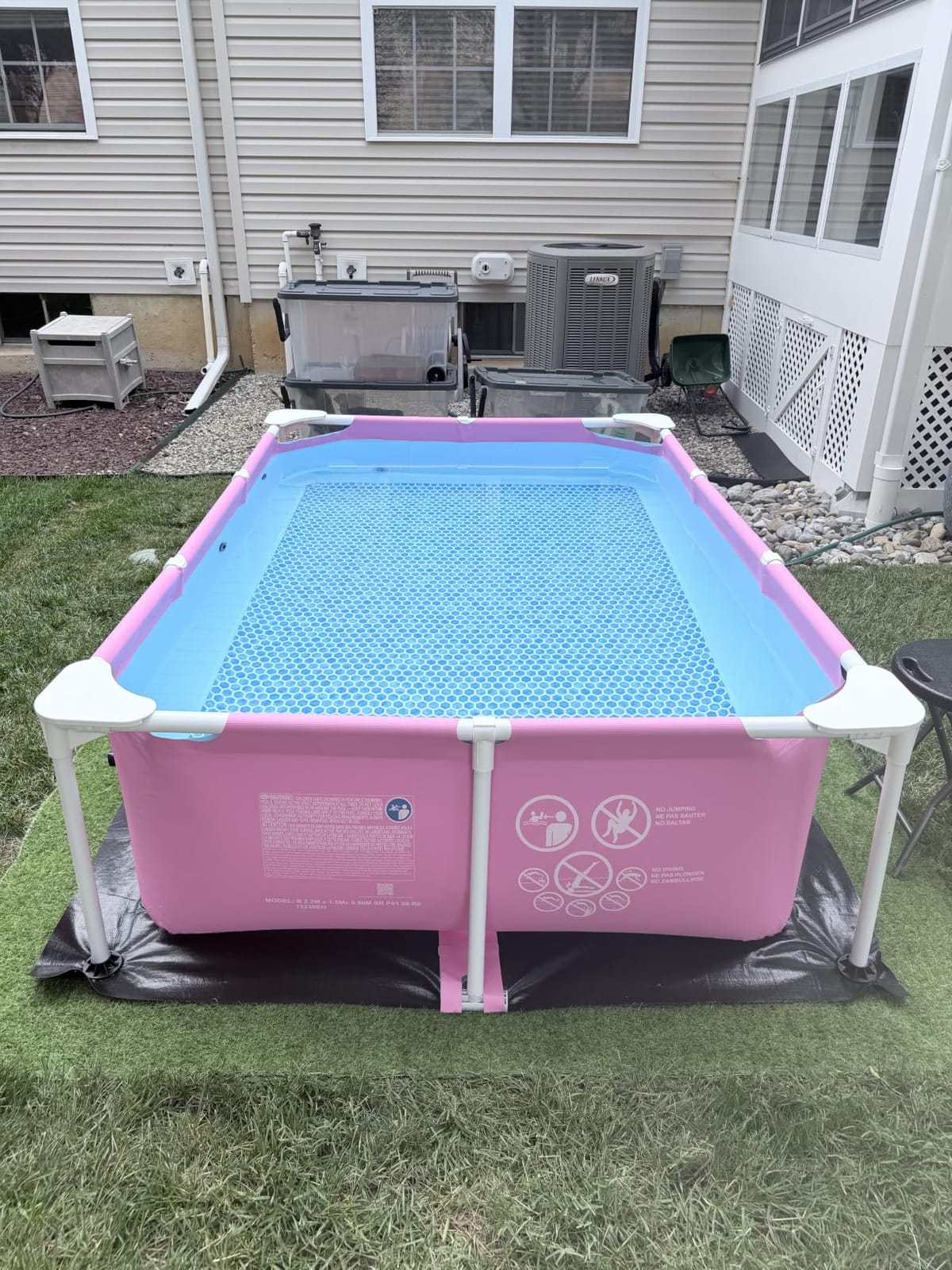 INTEX Metal Frame 7ft x 5ft x 23.5in Above Ground Swimming Pool, Pink customer photo 1