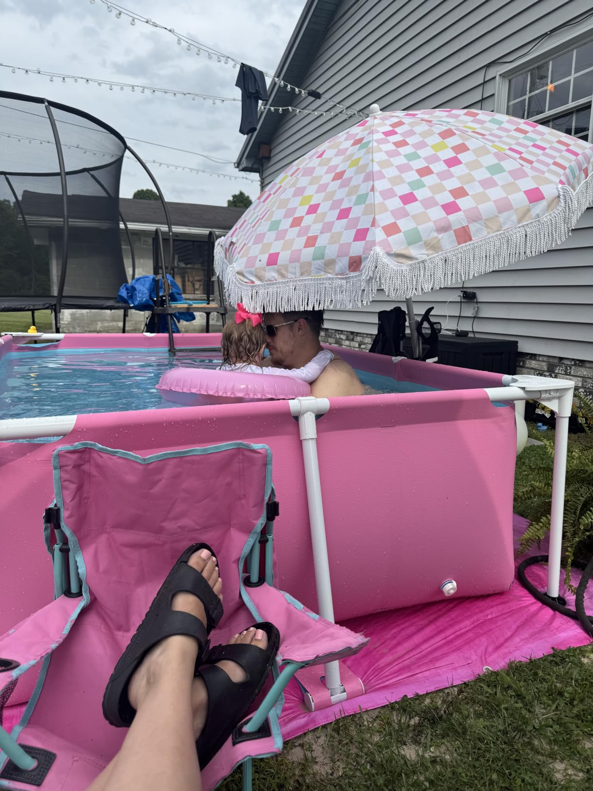 INTEX Metal Frame 7ft x 5ft x 23.5in Above Ground Swimming Pool, Pink customer photo 2