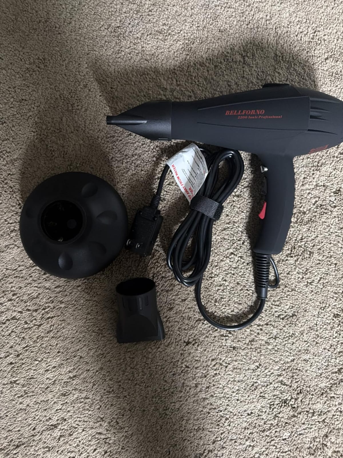 Professional 2200W Diffuser Hair Dryer for Curly and Natural Wavy Hair, Low Noise Negative Ionic Blow Dryer with Diffuser, The New Upgraded Motor & Ceramic Technology for Fast Drying by BELLFORNO customer photo 1