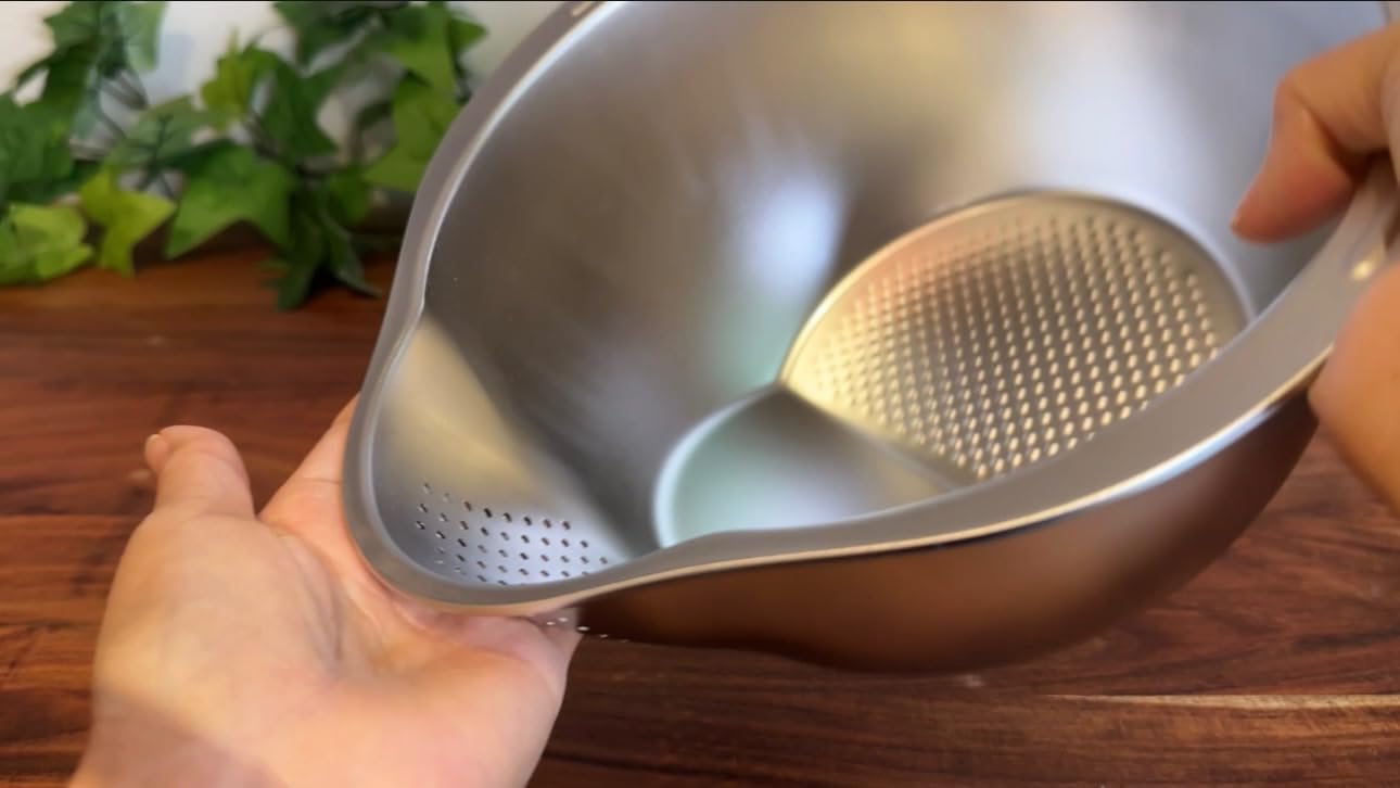 DOPMEP Rice Washer Strainer Bowl Stainless Steel Colander with Side Drainer customer photo 1