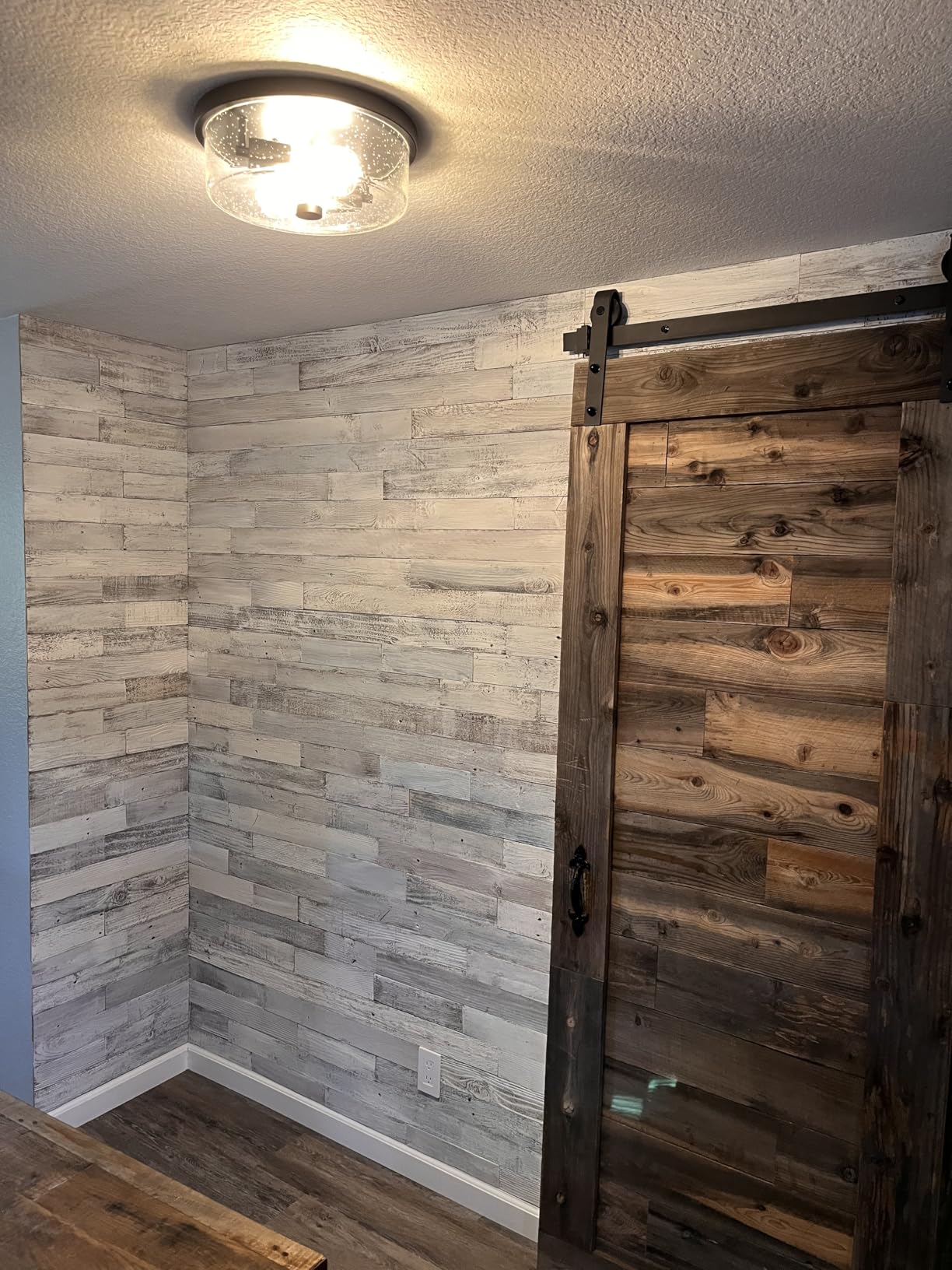 BARNWOODUSA Real Reclaimed Wood Planks, 10 sq ft Nail-Up Wood Wall Planks | Natural Weathered Gray, Real Barnwood Look, Easy-to-Install Rustic Wall Panels customer photo 2