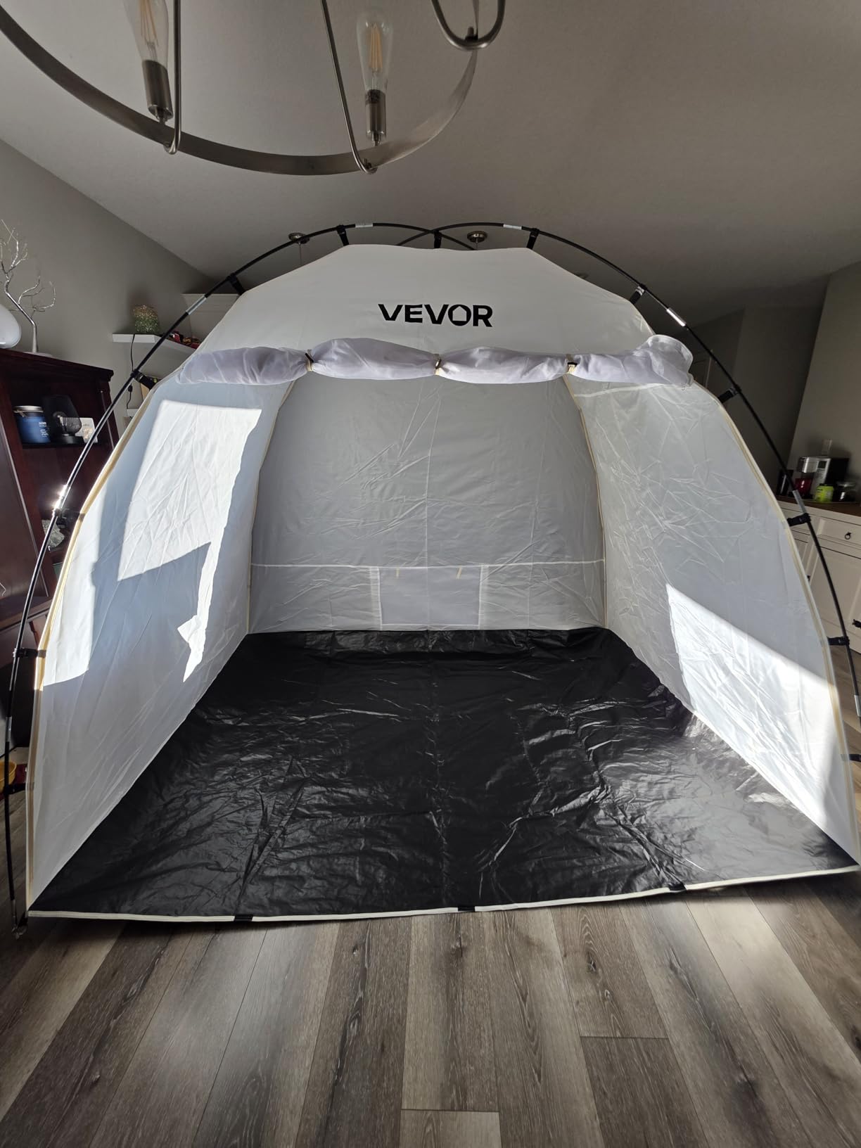 VEVOR Portable Paint Booth 10 x 7 x 6 ft Extra Large Spray Paint Tent Kit | with Built-in Floor, Mesh Screen and Windproof Hooks, Enclosed Shelter for Furniture, Crafts, DIY Projects and Tool Finishing customer photo 2