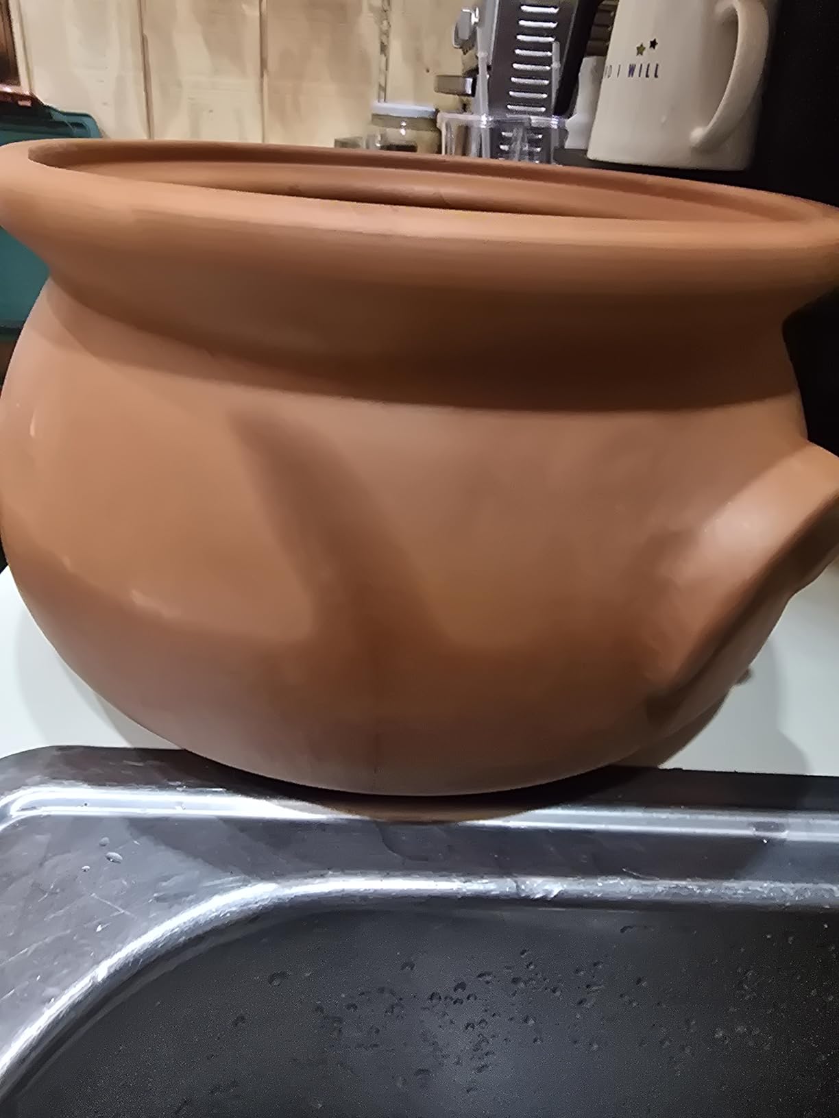 Hakan Suphan Handmade 4.7-Quart Midi Clay Cooking Pot with Lid, Natural Unglazed Cookware, Terracotta Cazuela, Casserole Dish, Rice Cooking, Stewpot, Korean, Indian, Mexican Dish 4.5 L customer photo 1