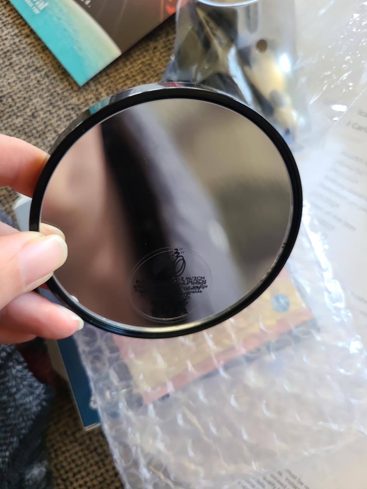 MIYADIVA 30X Magnifying Mirror, Small Travel Mirror with Suction Cup and Tweezers, 3.5 Inches customer photo 2
