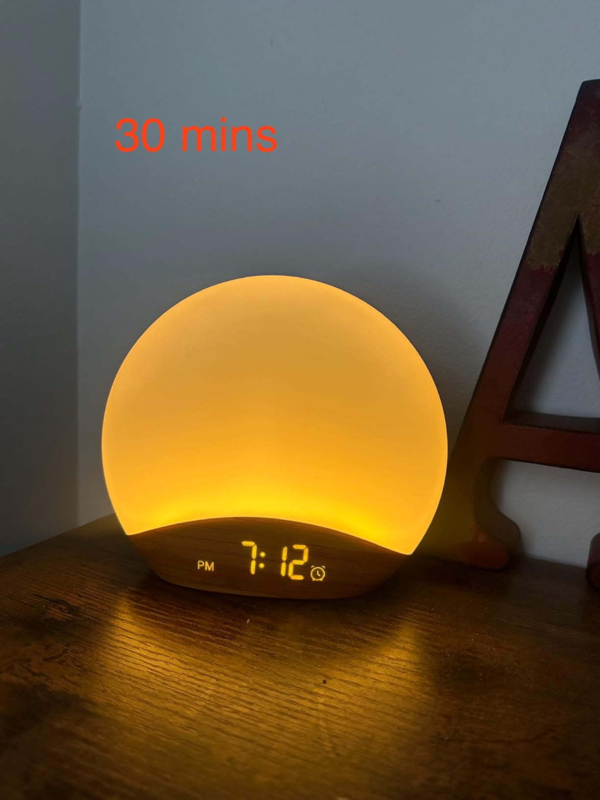 REACHER Wood Grain Sunrise Alarm Clock and Sound Machine Nightlight customer photo 1