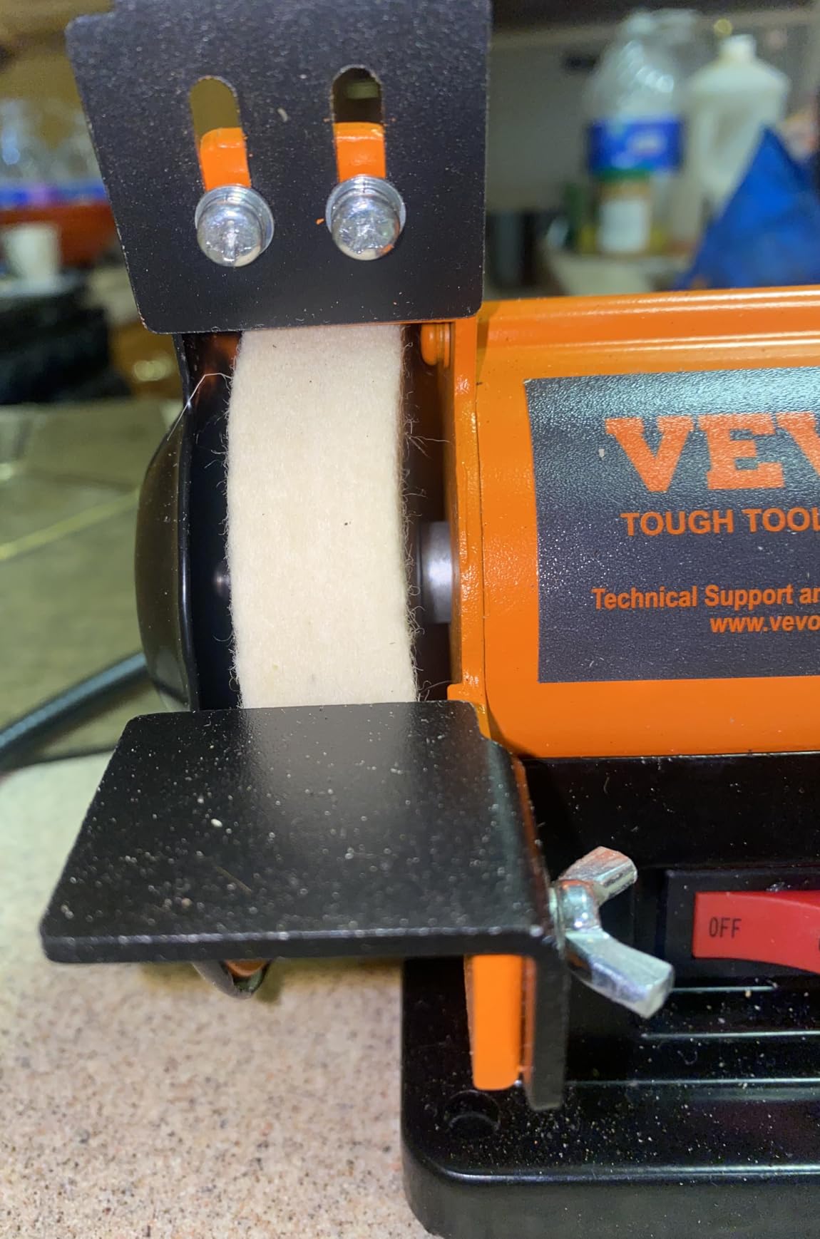 VEVOR Bench Buffer Polisher, Bench Buffer Grinder Polishing & Buffing Machine for Metal/Jewelry/Wood/Jade/Plastic/Silver DIY, with Wool/Abrasive Fiber Wheel/Grinding Wheel,100pcs Tools, 3590RPM customer photo 1