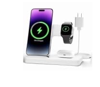 GETPALS Wireless Charger iPhone Charging Station for Apple Multiple Devices | 3 in 1 Charger Stand for iPhone 17 Pro Max 17e 16 16e 15 14 13 12 & Watch Series 11-2 SE Ultra & Airpods 4 3 Pro, Black customer photo 1