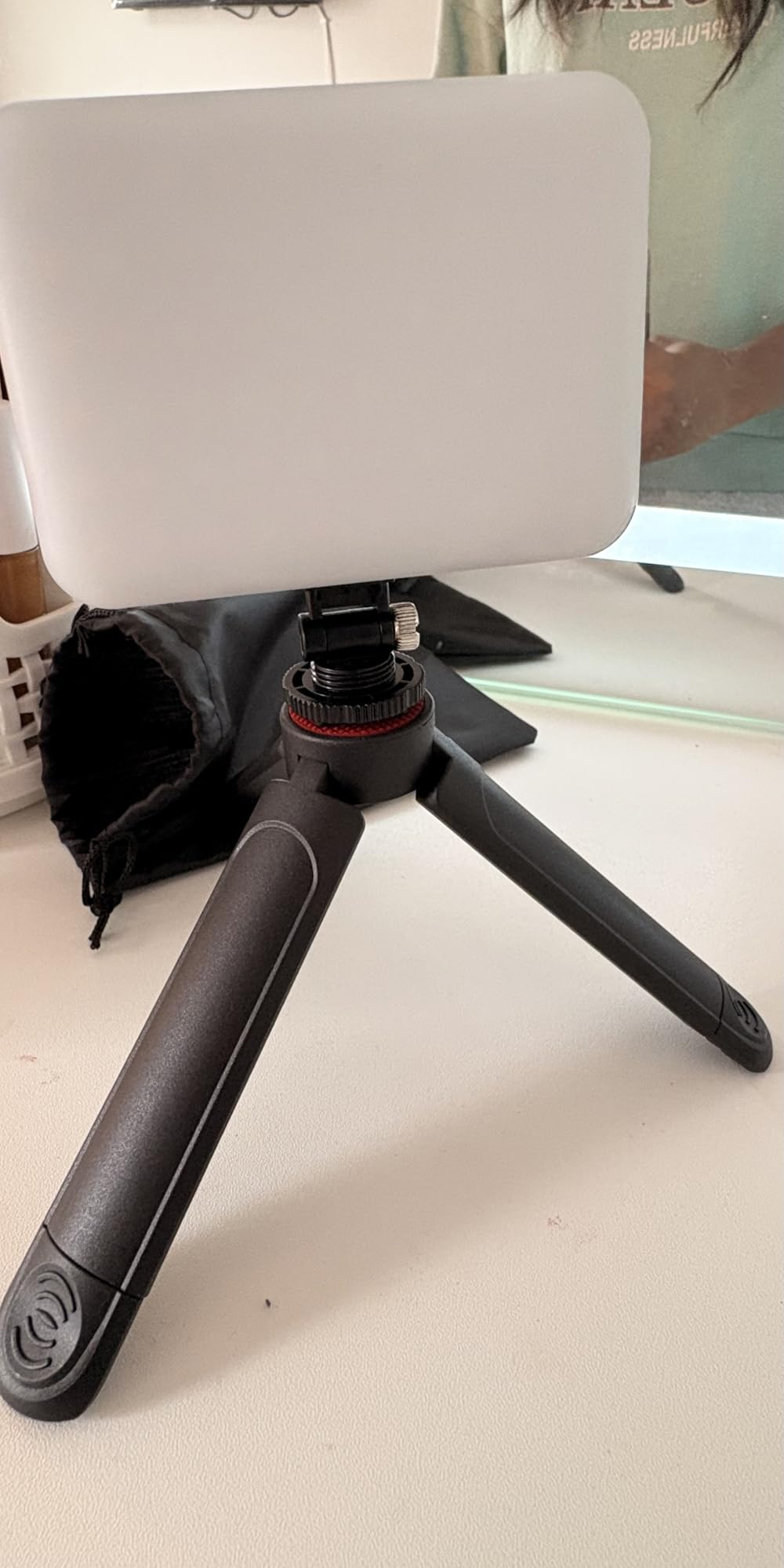 ALTSON 60 LED Portable Selfie Light Video Conference Lighting with Clip & Camera Tripod Adapter Rechargeable 2200mAh CRI 97+, 3 Light Modes for Phone iPhone Webcam Laptop Photo Makeup customer photo 2