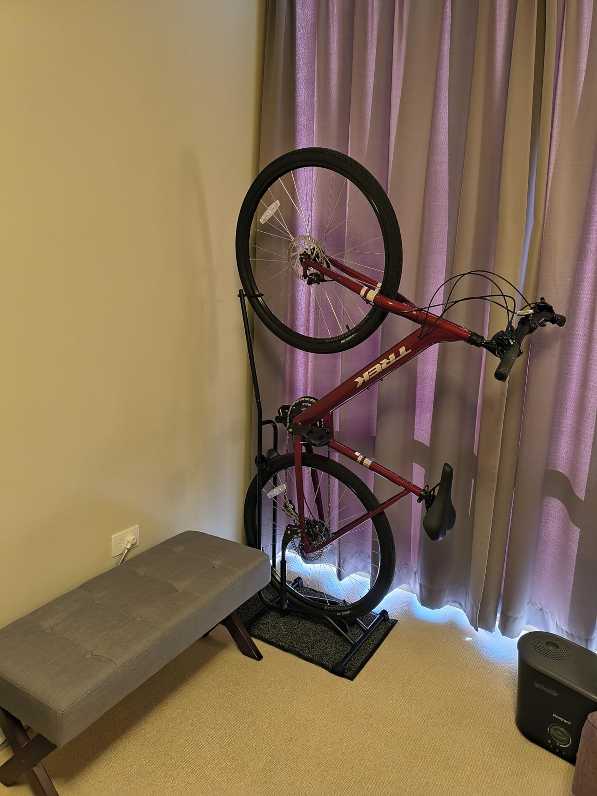 CyclingDeal Upright Bike Stand Floor - Vertical & Horizontal Bicycle Stand Bicycle Storage - Safe & Secure Bike Storage Rack - for Wheels Sizes up to 29