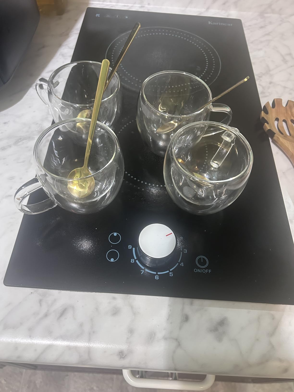 VENVENWEAVS Espresso Cups Set Of 4,Double Wall 5OZ Hand Blown coffee Shots Glass,Espresso Coffee Mugs In Gift Box,Perfect For Espresso,Latte,Cappuccinos,Tea Bag,Juice customer photo 2