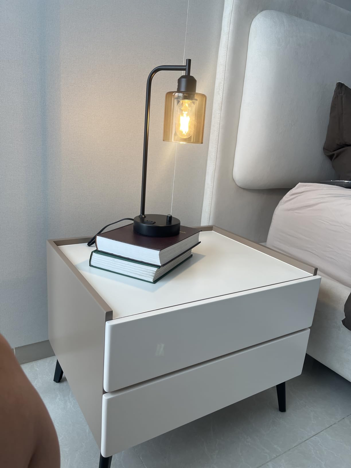 Industrial Bedside Lamps Set of 2, Fully Dimmable Desk Lamps for Bedroom customer photo 2