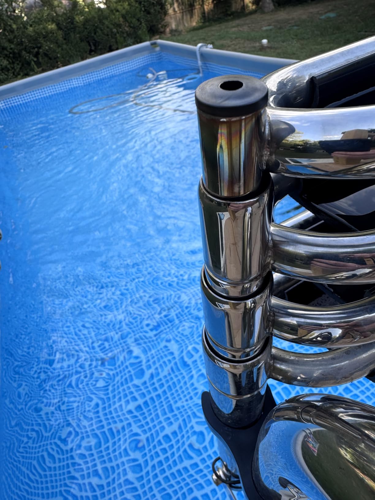 Heavy Duty Pontoon Boat Ladder, 316 Stainless Steel 4 Step Folding Ladder | Telescoping, Rear Entry Inboard, All Welded Reinforce, Wide Steps, Strong Handrails, Inboard Ladder, Dock Swim Deck Ladder customer photo 2