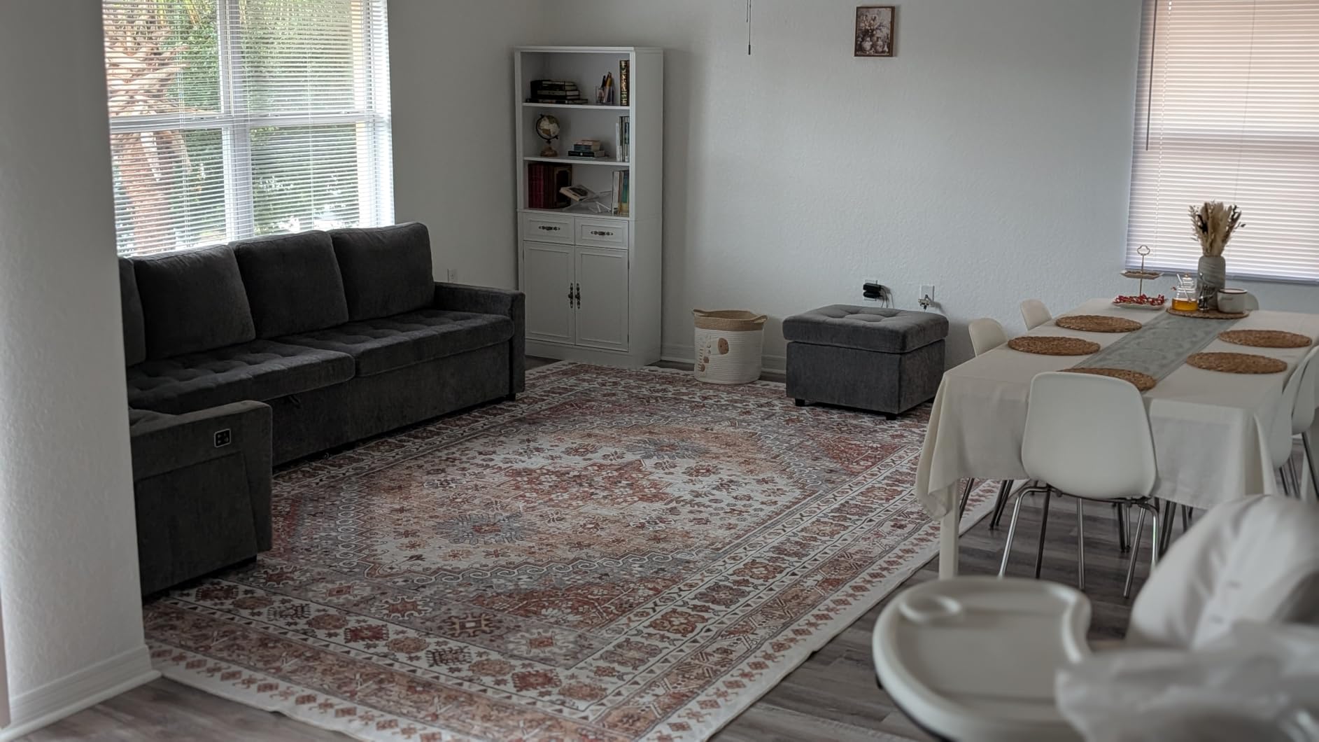 zesthome 8x10 Area Rugs for Living Room,Large Washable Rug,Orange | Rugs for Bedroom,Dining Room,Office,Low Pile,Soft, Vintage Rug,Stain Resistant Indoor Carpet,Non Slip,Home Decor customer photo 1