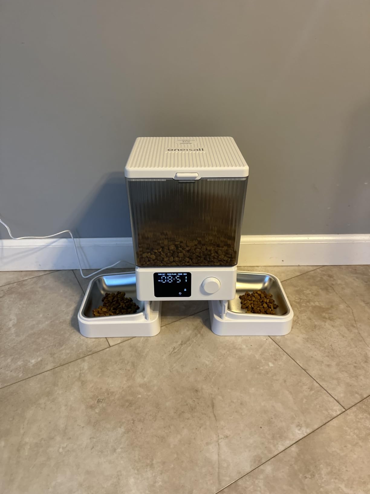 oneisall Automatic Cat Feeder for 2 Cats Pets, Timed Cat Food Dispenser, 20 Cups/5L customer photo 1