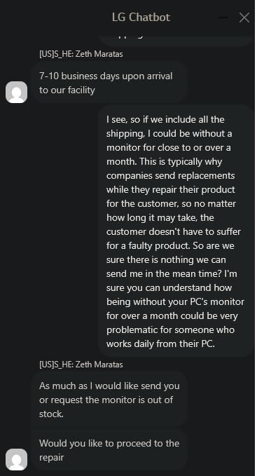 LG 27GR83Q-B 27-inch Ultragear QHD (2560x1440) IPS Gaming Monitor, 240Hz, 1ms, DisplayHDR 400, G-Sync AMD FreeSync Premium, HDMI 2.1 DisplayPort, 4-Pole HP Out DTS GP:X, Tilt/Height/Pivot Stand, Black customer photo 2