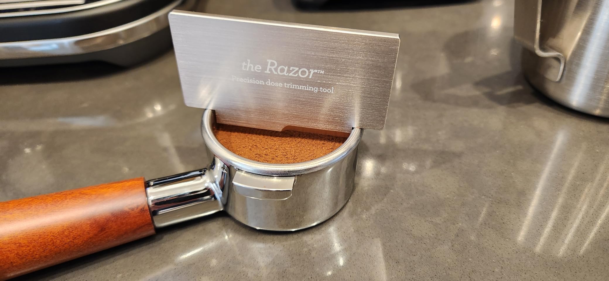 54mm Bottomless Portafilter Breville Compatible Rosewood Handle & Naked 18-21 Gram Filter Basket Included Fits Barista Express, Pro, Touch, Bambino Plus, Infuser, Duo Temp Pro Impress customer photo 1