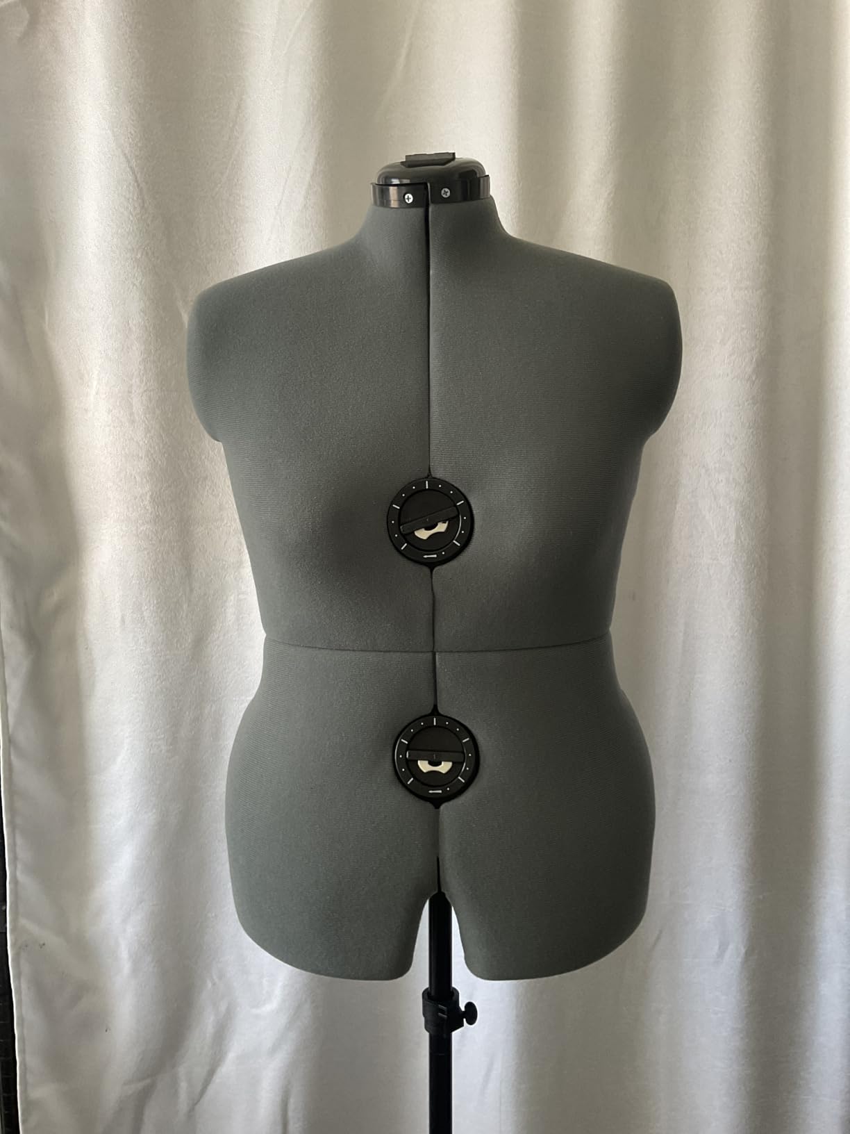 Beige Female Adjustable Dress Form Mannequin Size 6-14 | Pinnable foam body Mannequin, 13 tuning dials, removable casters, 42.5-60 inches height, sewing craft clothing shop display customer photo 2