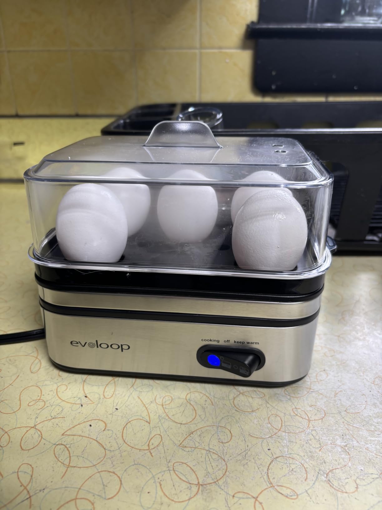 Evoloop Rapid Egg Cooker Electric 6 Eggs Capacity, Soft, Medium, Hard Boiled, Poacher, Omelet Maker Egg Poacher With Auto Shut-Off, BPA Free customer photo 1