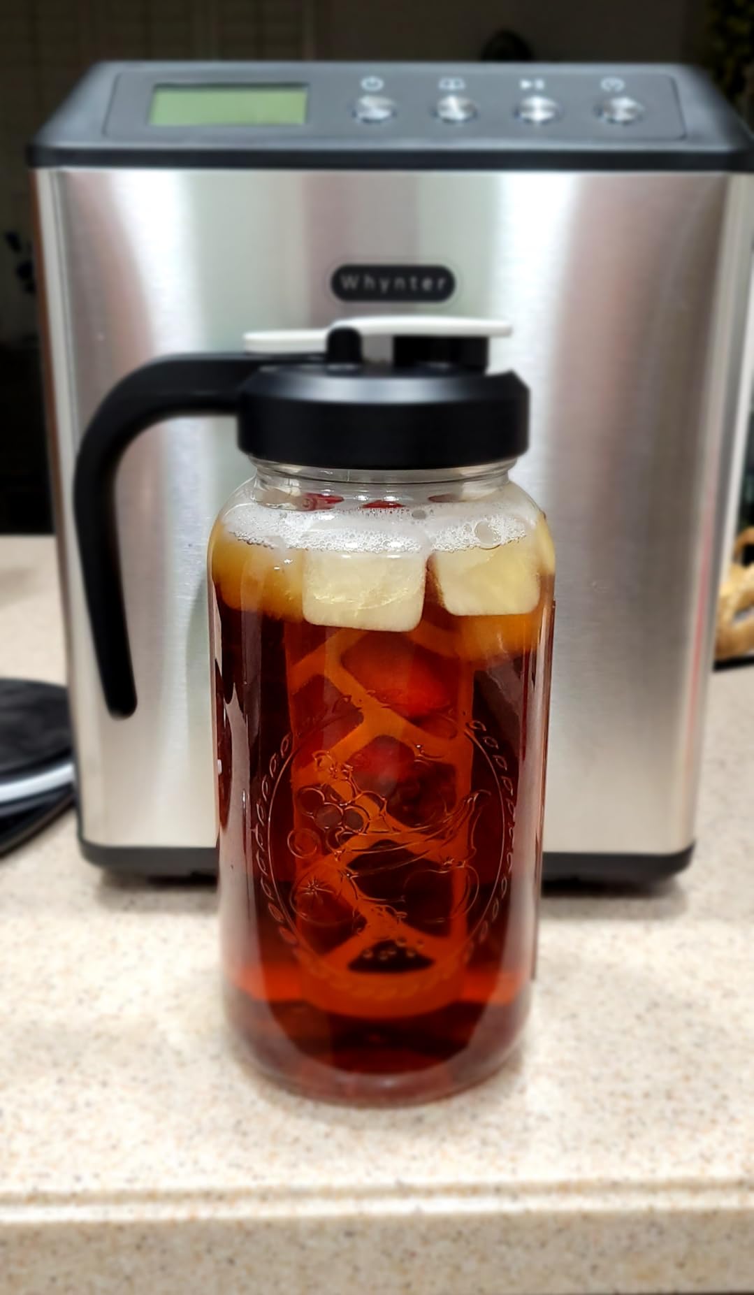 AOZITA Iced Tea Maker Pitcher with Infuser and Lid - 2 Quart Glass Mason Jar Pitcher Leak-proof Water Jug, Heavy Duty Glass Container for Tea, Water, Juice, Milk, Iced Coffee, and Drinks customer photo 2