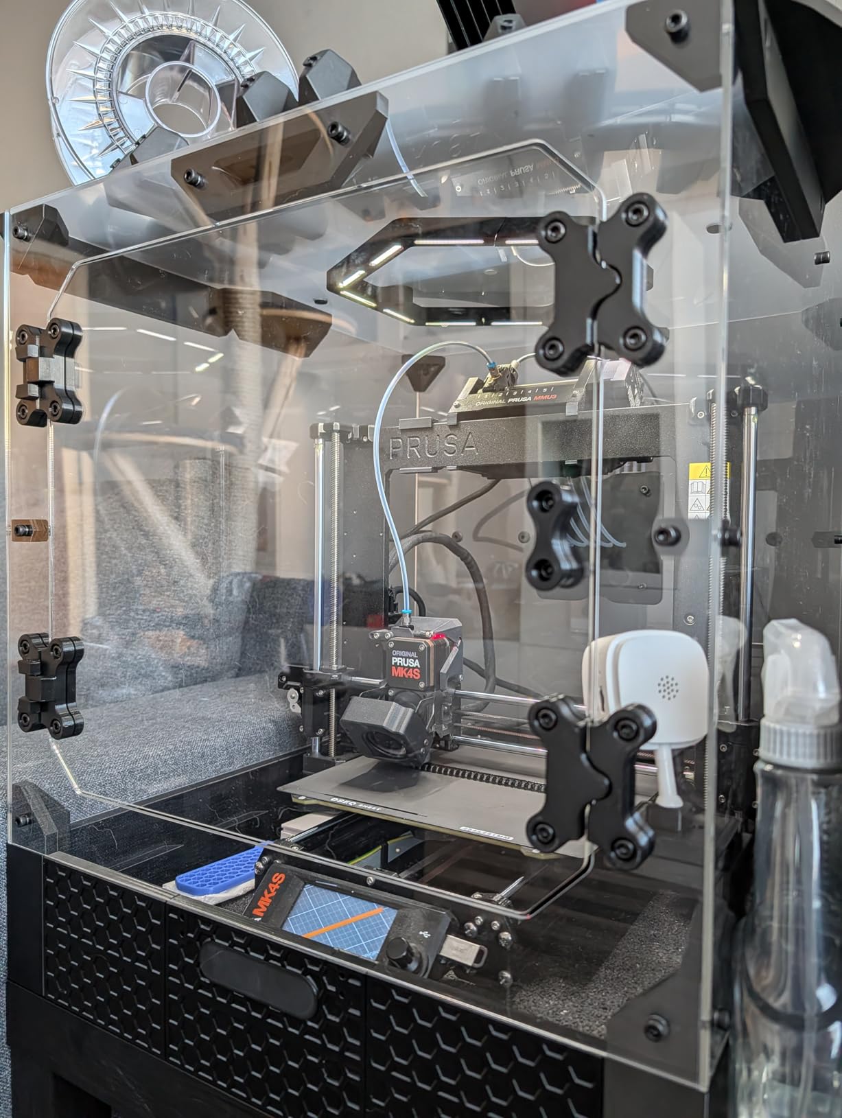 DELACK 3D Printer Enclosure for Bambu Lab A1 Mini, Prusa MK4, MK3 & Mini with LED Light | IKEA Lack Table Enclosure Kit | Ventilation Ready | Plexiglass Panels | DIY Printer Cabinet customer photo 2