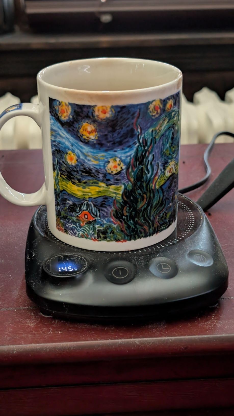 Coffee Mug Warmer-Fastest Heating & Highest Temperature, Coffee Cup Warmer for Desk Auto Shut Off, 4 Temp Settings & 1-12H Timer, Smart Electric Mug & Candle Warmer for Coffee, Tea (Black) customer photo 2