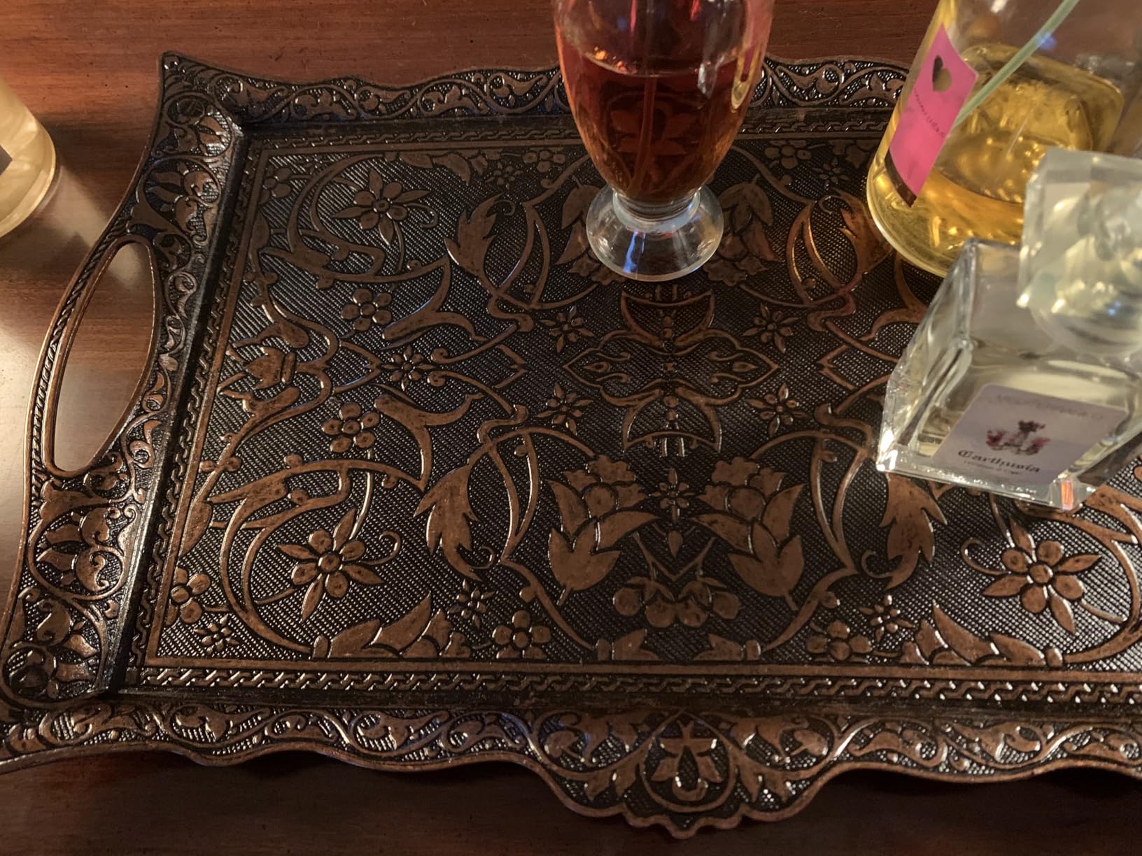 Alisveristime Big Square Zamac Serving Tray, 14.5 x 9.85 in (Gold) customer photo 1