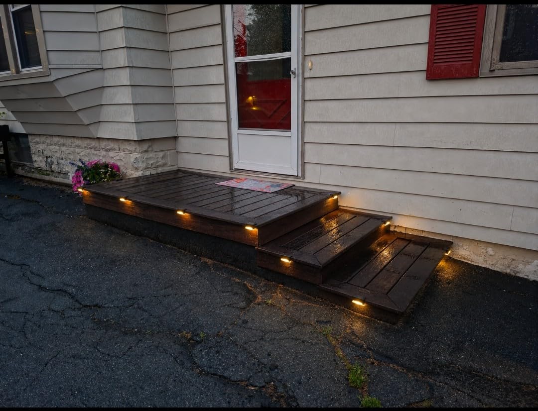 Solar Deck Lights, Solar Step Lights Waterproof, 12 Pack Warm White | Powered Deck Lights of Waterproof LED for Stairs, Fence, Yard, Patio, and Pathway customer photo 2