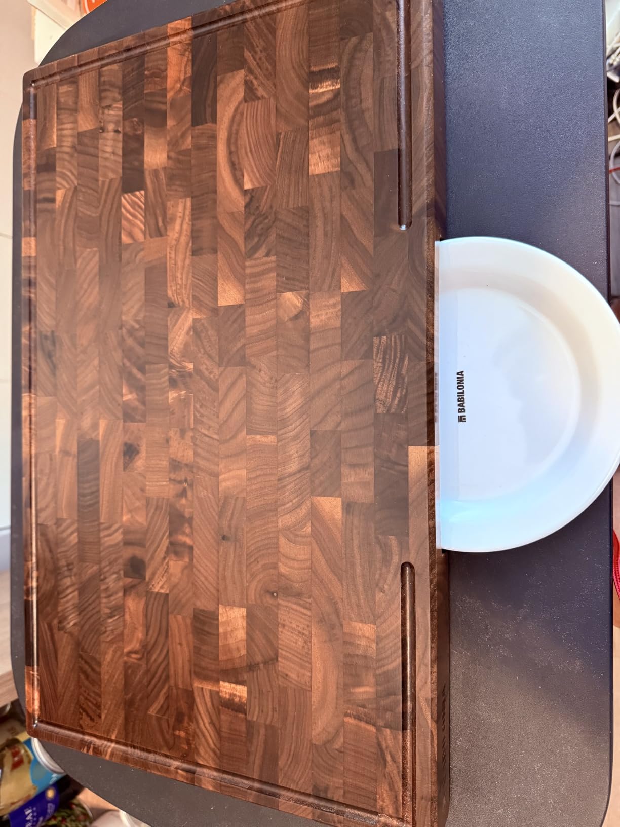 American Walnut Wood Cutting Board, End Grain Butcher Block for Kitchen customer photo 2