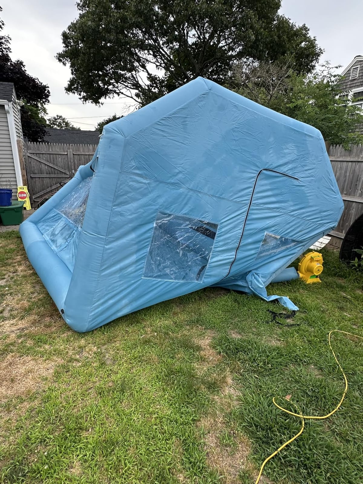 Inflatable Paint Booth, 10x8.2x8.2FT Portable Spray Booth with Water-Resistant Oxford, 550W Blower, Upgraded Filter System, Blow Up Painting Tent for Car Parts, Motorcycle, Furniture, DIY Garage customer photo 2